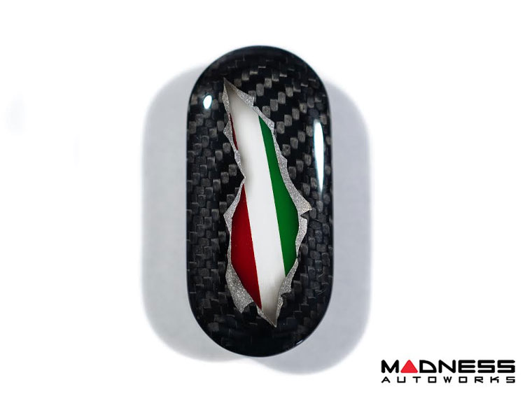 FIAT 500 Key Fob Cover - Carbon Fiber - Italian Flag Exposed